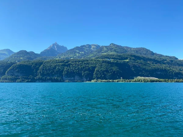 Lago Walensee Entre Cordilheiras Churfirsten Seeztal Vale Subalpino Weesen Cantão — Fotografia de Stock