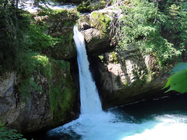 Cascata Superiore Giessenfall Der Obere Giessenfall Oder Ober Giessenfall Waterfall — Foto Stock