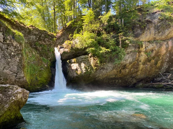 Cascada Superior Giessenfall Der Obere Giessenfall Oder Ober Giessenfall Waterfall — Foto de Stock