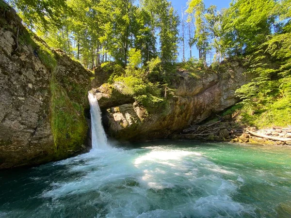 Cascada Superior Giessenfall Der Obere Giessenfall Oder Ober Giessenfall Waterfall — Foto de Stock