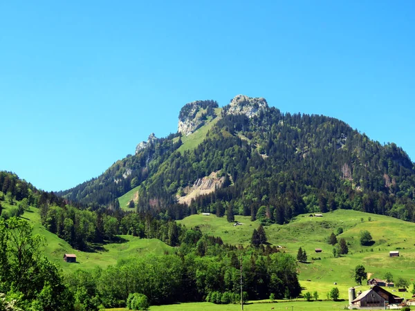 Alpine Peaks Schaer Schar Και Goggeien Στον Ορεινό Όγκο Appenzell — Φωτογραφία Αρχείου