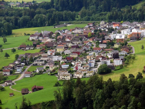 Schoried Település Alpnachersee Völgyében Pilátus Hegység Alatt Alpnach Obwalden Kanton — Stock Fotó
