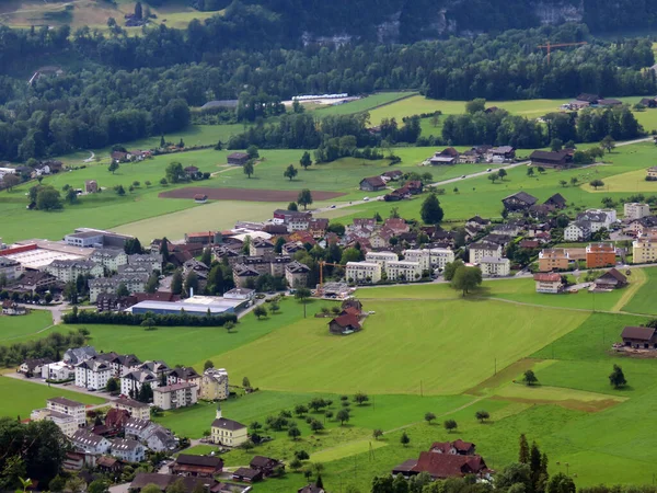 Nederzetting Alpnach Dorf Het Dal Van Alpnachersee Onder Het Pilatus — Stockfoto