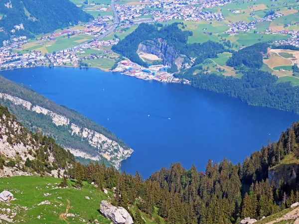 Alpnachersee Gölü Nün Manzarası Alpnach Obwalden Kantonu Sviçre Kanton Obwalden — Stok fotoğraf