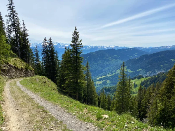 Trails for walking, hiking, sports and recreation on the slopes of the Pilatus massif and in the alpine valleys at the foot of the mountain, Alpnach - Canton of Obwalden, Switzerland (Kanton Obwalden, Schweiz)