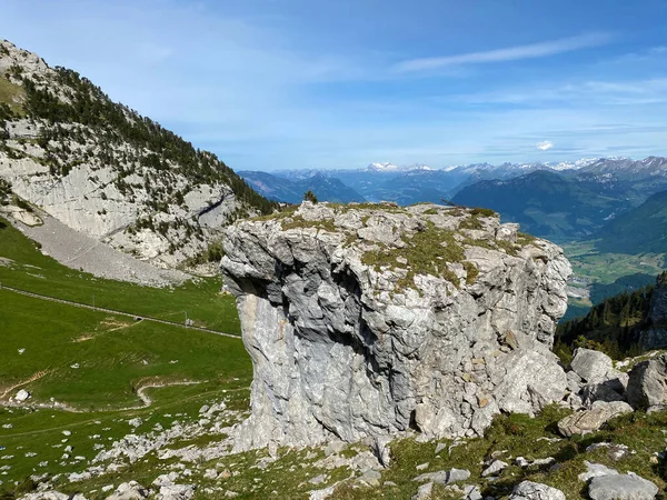 Skály Kameny Švýcarském Pohoří Pilatus Emmentálních Alpách Alpnach Kanton Obwalden — Stock fotografie