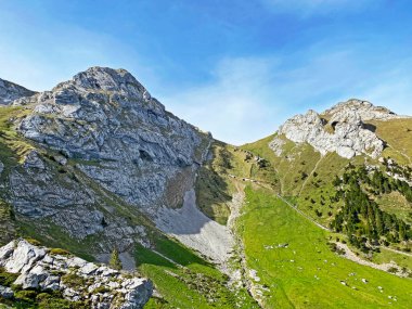 İsviçre 'nin Pilatus sıradağlarında Esel ve Rosegg' in Alp Dağları, Alpnach - Obwalden Kantonu, İsviçre (Kanton Obwalden, Schweiz)