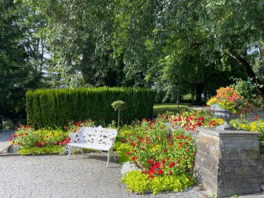 Grandük Friedrich Terrace veya Grossherzog-Friedrich-Terrasse (Historisches Wasserreservvoir), (Constance Gölü 'ndeki Çiçek Adası Mainau veya Bodensee' deki Die Blumeninsel im Bodensee) - Constance, Almanya / Konstanz, Deutschland