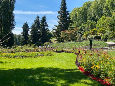 Constance Gölü veya Landschaft der Blumeninsel im Bodensee - Constance, Almanya / Konstanz, Deutschland
