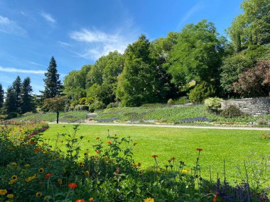 Constance Gölü veya Landschaft der Blumeninsel im Bodensee - Constance, Almanya / Konstanz, Deutschland