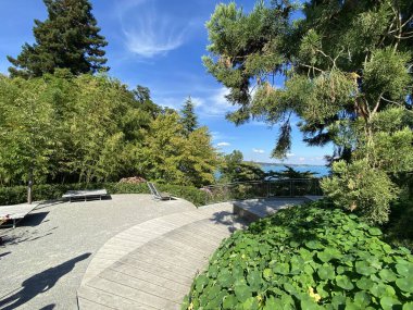 Constance Gölü veya Landschaft der Blumeninsel im Bodensee - Constance, Almanya / Konstanz, Deutschland