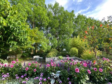 Constance Gölü veya Landschaft der Blumeninsel im Bodensee - Constance, Almanya / Konstanz, Deutschland