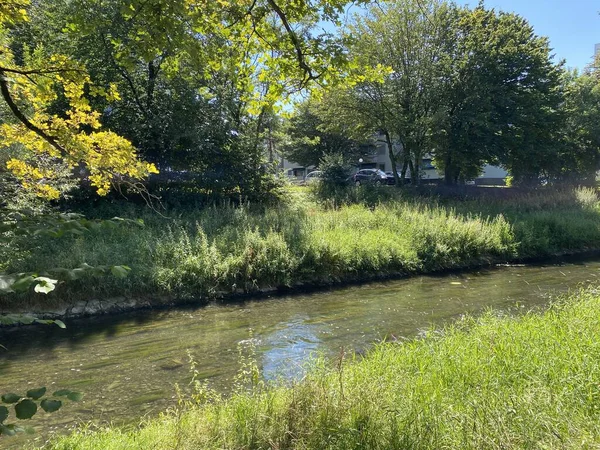 Glatt River Embankment Highway City Zuerich Zurich Switzerland Schweiz — Stock Photo, Image