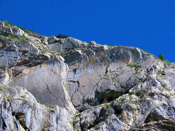 Rochas Pedras Maciço Montanhoso Suíço Dos Alpes Uri Melchtal Cantão — Fotografia de Stock