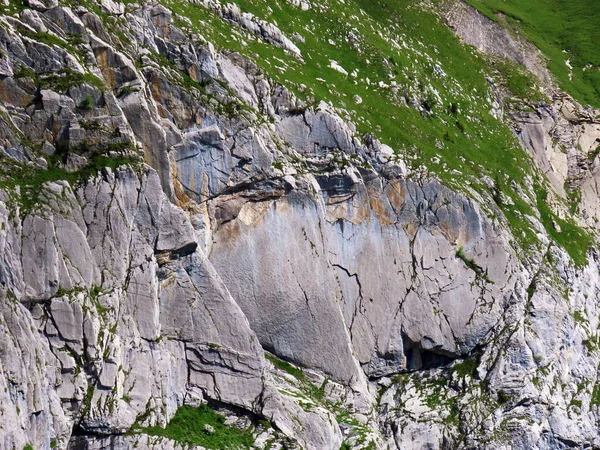 Rochers Pierres Dans Massif Alpin Suisse Uri Melchtal Canton Obwald — Photo