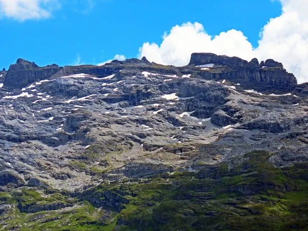 Rochas Pedras Maciço Montanhoso Suíço Dos Alpes Uri Melchtal Cantão — Fotografia de Stock