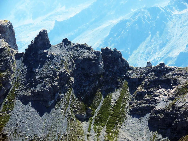 Rochers Pierres Dans Massif Alpin Suisse Uri Melchtal Canton Obwald — Photo