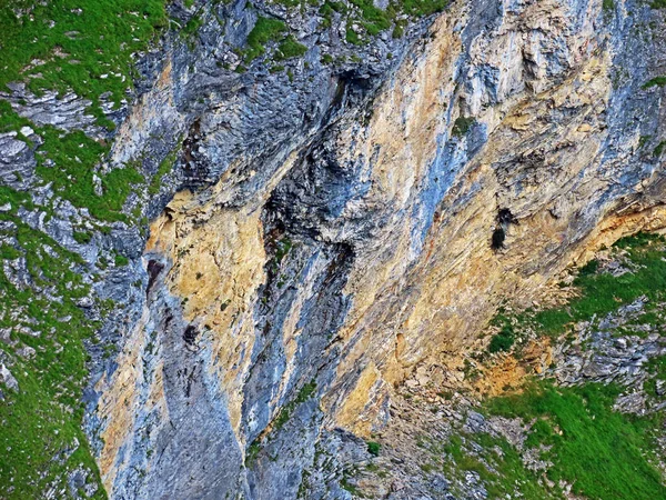 Rochas Pedras Maciço Montanhoso Suíço Dos Alpes Uri Melchtal Cantão — Fotografia de Stock