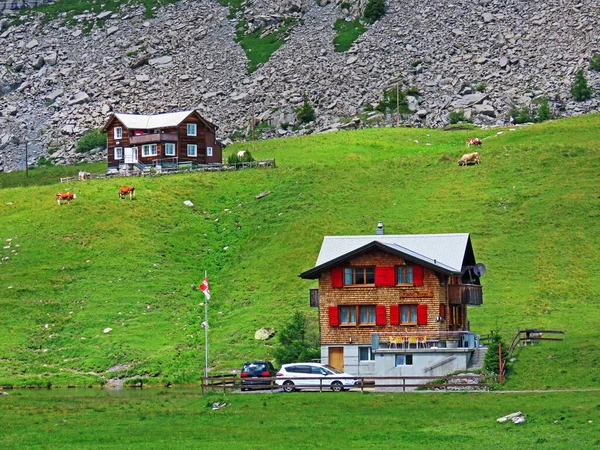 Arquitectura Rural Tradicional Explotaciones Ganaderas Familiares Del Macizo Los Alpes —  Fotos de Stock