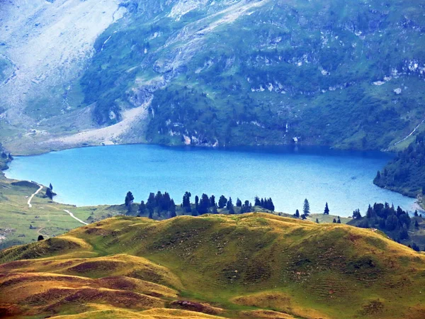位于瑞士伯尔尼州Innertkirchen Uri Alps山区地块上的Engstlensee高山湖 Kanton Bern Schweiz — 图库照片