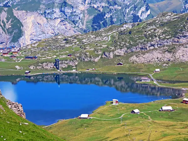 Lago Alpino Melchsee Melch Lake Nel Massiccio Delle Alpi Uri — Foto Stock
