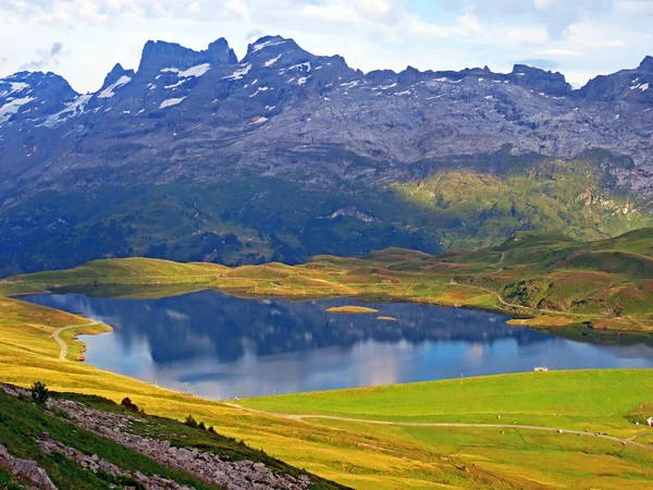 Lac Alpin Tannensee Lac Tannen Dans Massif Montagneux Des Alpes — Photo