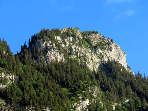 Alpengipfel Raemishgüetsch Oder Ramishgutsch Über Dem Melchtal Und Den Urner — Stockfoto