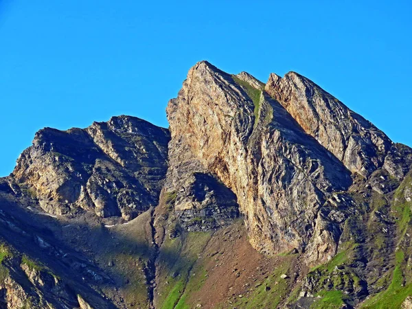 Alpský Vrchol Rothorn Nad Jezerem Melchsee Pohoří Uri Alpy Melchtal — Stock fotografie