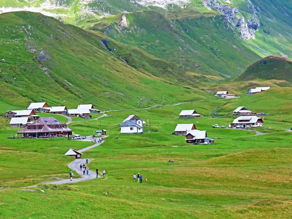 Asentamiento Ganadero Alpino Tradicional Tannalp Junto Lago Tannensee Macizo Los — Foto de Stock