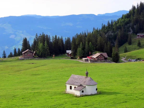 Capilla Aelggi Aelggi Kapelle Pasto Alpino Alggi Alp Junto Centro — Foto de Stock