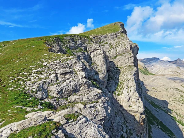 Alpesi Csúcs Chli Hohmad Tannensee Melchtal Völgy Között Kerns Obwald — Stock Fotó