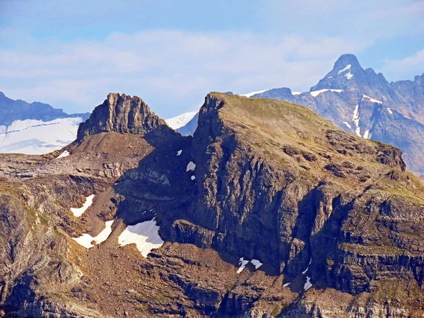 Szczyty Alpejskich Szczytów Skalistych Alpach Uri Engelberg Kanton Obwald Szwajcaria — Zdjęcie stockowe