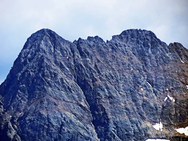 Puncak Pegunungan Alpen Rocky Swiss Pegunungan Alpen Uri Engelberg Kanton — Stok Foto