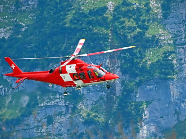 Rega - İsviçre Hava Kurtarma Helikopteri - Die Rega Rettungshethe (Rettungsflugwacht und Garde Aerinne), Innertkirchen - Bern Kantonu, İsviçre (Kanton Bern, Schweiz)