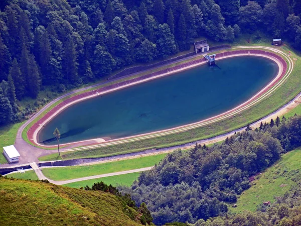 Petits Lacs Artificiels Centrales Hydroélectriques Dans Les Vallées Alpines Gadmertal — Photo