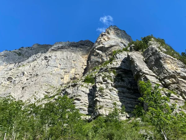 Rochers Pierres Dans Massif Alpin Suisse Uri Melchtal Canton Obwald — Photo