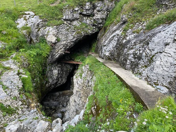 Abyss Staeubiloch Staubiloch Lake Melchsee Cave Lake Melch Melchtal Canton — Stock Photo, Image