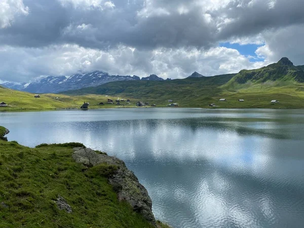 Lago Alpino Melchsee Melch Lake Nel Massiccio Delle Alpi Uri — Foto Stock