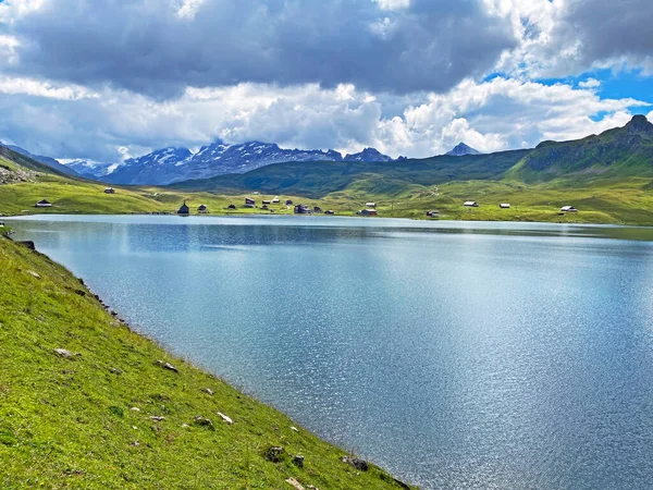 Lago Alpino Melchsee Melch Lake Nel Massiccio Delle Alpi Uri — Foto Stock