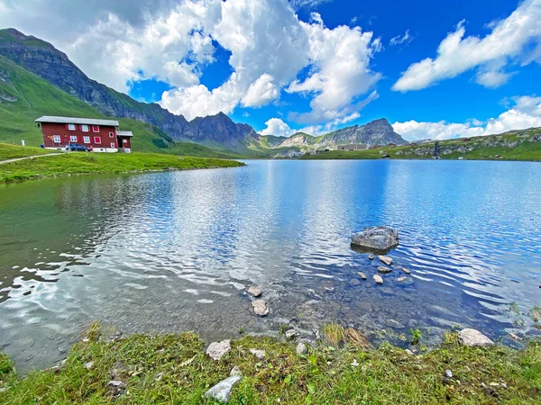 Lago Alpino Melchsee Melch Lake Nel Massiccio Delle Alpi Uri — Foto Stock