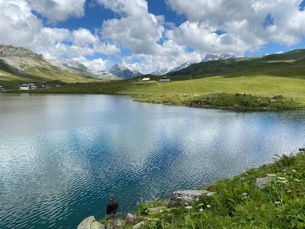 Alpine Lake Melchsee Melch Lake Uri Alps Mountain Massif Kerns — Stock Photo, Image