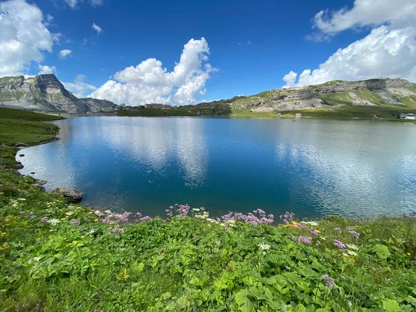 Uri Alp Dağları 'ndaki Melchsee ya da Melch Gölü, Kerns - İsviçre' nin Obwald Kantonu (Kanton Obwalden, Schweiz)