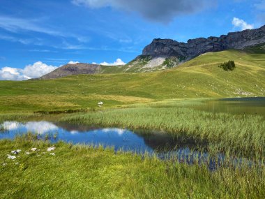 Uri Alp Dağları 'ndaki Seefeldsee ya da Seefeld Gölü, Sachseln - Obwald Kantonu, İsviçre (Kanton Obwalden, Schweiz)