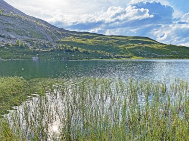 Uri Alp Dağları 'ndaki Seefeldsee ya da Seefeld Gölü, Sachseln - Obwald Kantonu, İsviçre (Kanton Obwalden, Schweiz)