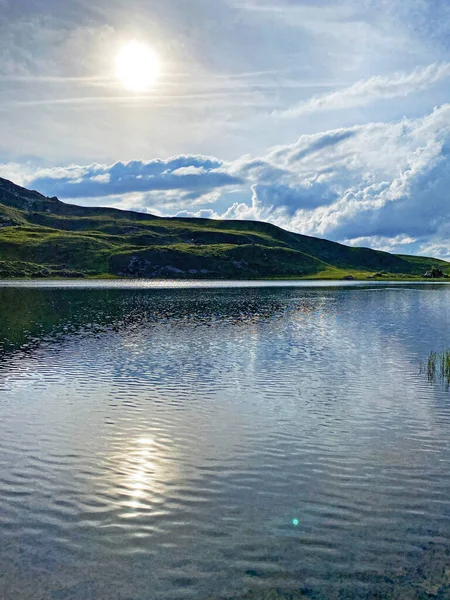 Danau Alpen Seefeldsee Atau Danau Seefeld Pegunungan Alpen Uri Sachseln — Stok Foto