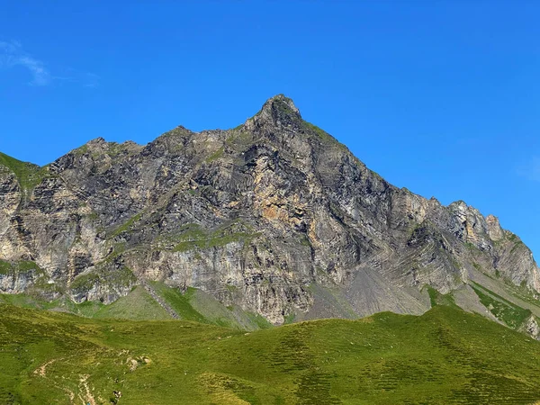 Alpin Topp Hochstollen Ovanför Melchtaldalen Och Bergsmassivet Uri Alperna Melchtal — Stockfoto