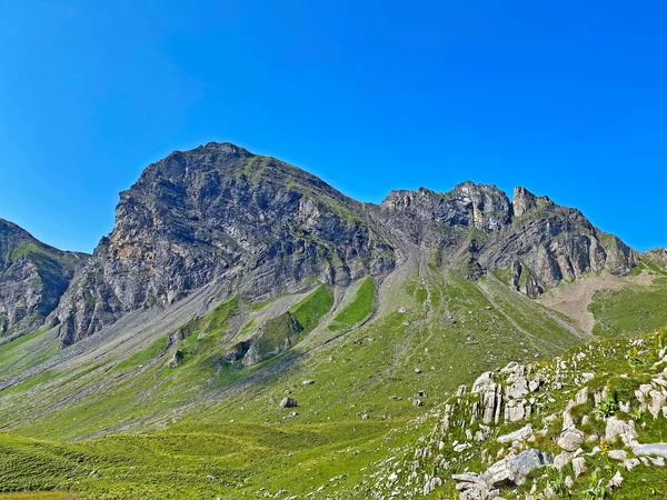 Cima Alpina Hochstollen Sopra Valle Della Melchtal Nel Massiccio Delle — Foto Stock