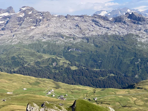 Almwiesen Und Weiden Den Hängen Der Urner Alpen Melchtal Kanton — Stockfoto