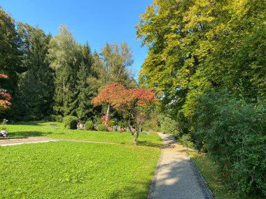 Mezarlığa park et Fluntern / Der Friedhof Fluntern, Zurichberg (Zuerichberg) İlçesi - Zürih (Zuerich), İsviçre / Schweiz