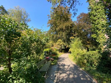 Mezarlığa park et Fluntern / Der Friedhof Fluntern, Zurichberg (Zuerichberg) İlçesi - Zürih (Zuerich), İsviçre / Schweiz